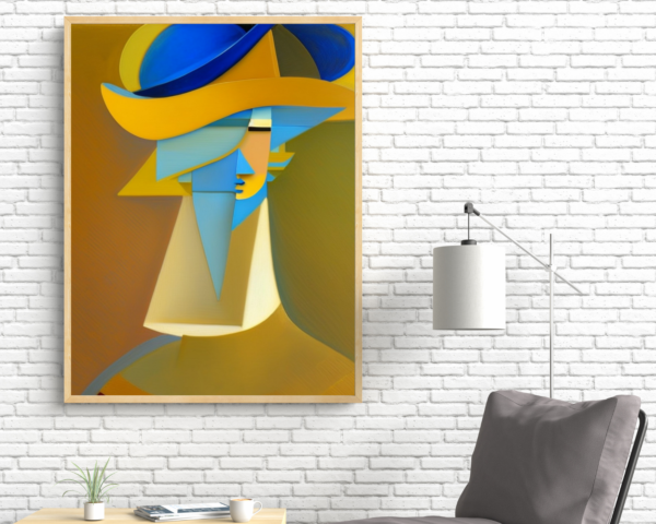 Femme au chapeau bleu 70 x 100 cm (2)
