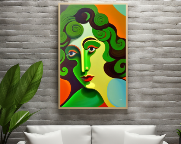 Femme aux boucles vertes 70 x 100 cm (2)