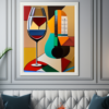 Guitare, Partition de musique et verre à vin 70 x 100 cm (2)